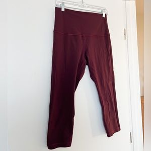 Lululemon wunder under train 21” maroon red leggings